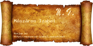 Mészáros Izabel névjegykártya
